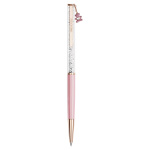 Crystalline ballpoint pen Teddy, Pink, Pink lacquered, Rose gold-tone plated